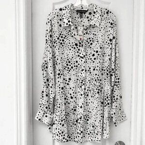 Addition Elle - 1x Love & Legend - Celestial Stars Button Down Shirt with Belt